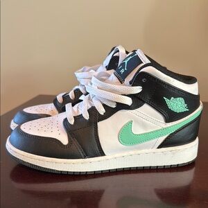 Nike Air Jordan Mid Black White Mint Sneakers